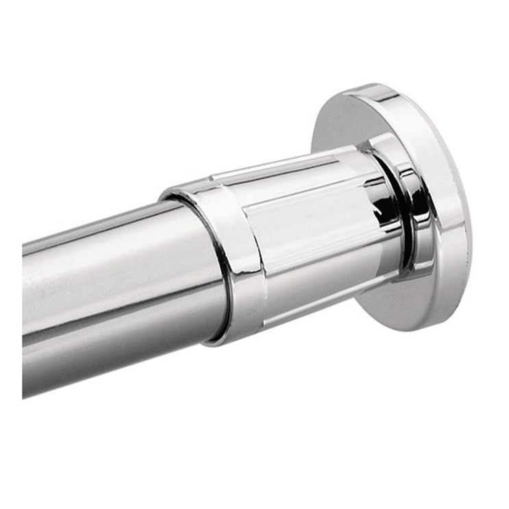 Moen Donner Shower Curtain Rod Flange Poly Adjustable, -Plated, Polished Chrome