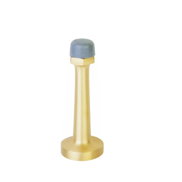 Emtek Door Stop 3", Solid Cast, 1-1/4" Base, Solid, Gray Rubber End, Satin Brass