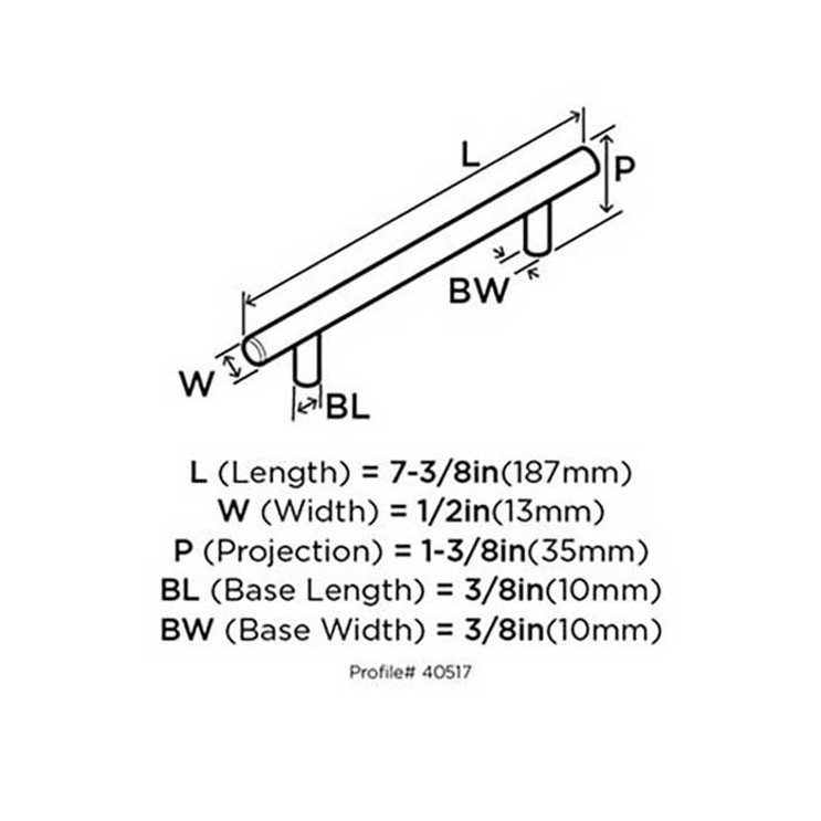 Amerock Bar Pull, Cabinet Pull, Steel, 5-1/16" (128 Mm) Ctc, Golden Champagne