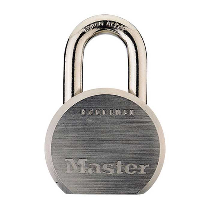 Master Lock Solid Steel Padlock, 5-Pin, Removable Cylinder-Rekeyable, Keyed Different, Body Width: 2-1/2" (64Mm), Shackle Length: 1-1/8" (29Mm), Shackle Width: 7/8" (22Mm), Shackle Diameter: 7/16" (11Mm)