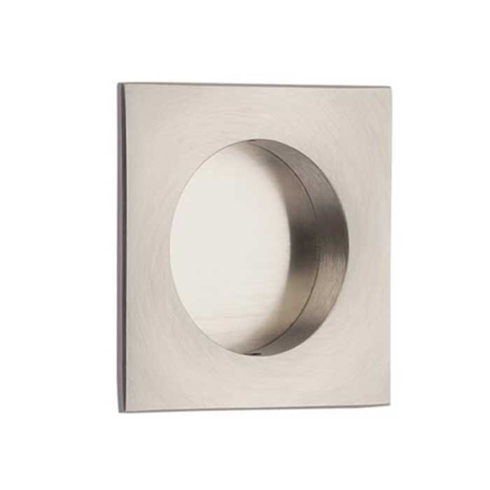 Emtek Flush Pull Square Brass, 2-1/2" X 2-1/2", Fits Standard 2-1/8" Door Prep, Satin Nickel