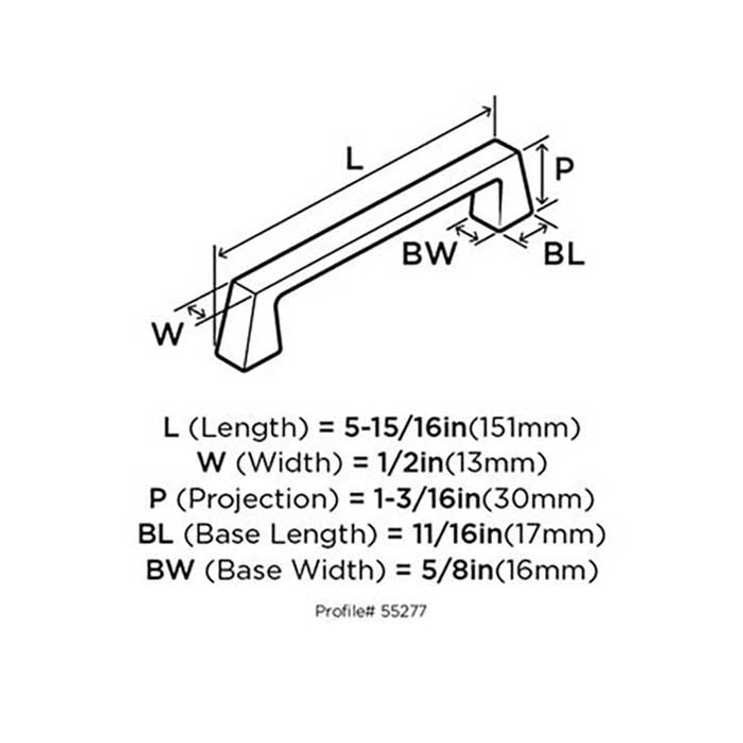Amerock Blackrock Cabinet Pull 5-1/16" (128 Mm) Ctc, Antique Bronze