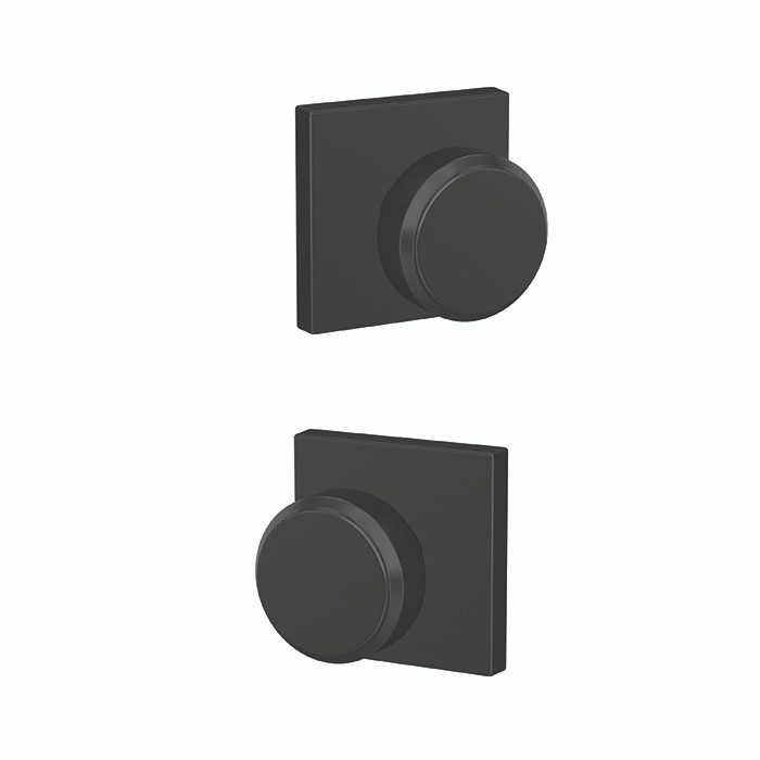 Schlage Residential Fc21 Custom Combined Passage-Privacy Knob Set And, Bowery, Collins Decorative Trim, Matte Black