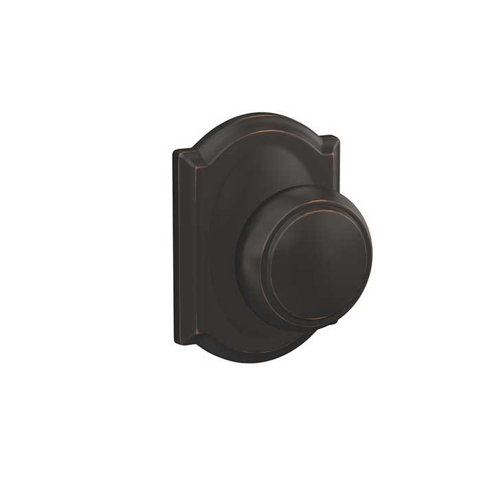 Schlage Residential Fc21 Custom Combined Passage-Privacy Knob Set And, Andover, Camelot Decorative Trim, Aged Bronze