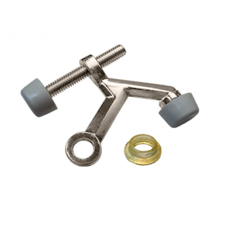 Cal-Royal Hinge Pin Door Stop With Nylon Bushing, Residential Use, For Sizes 3-1/2" X 3-1/2" And 4" X 4", Satin Nickel