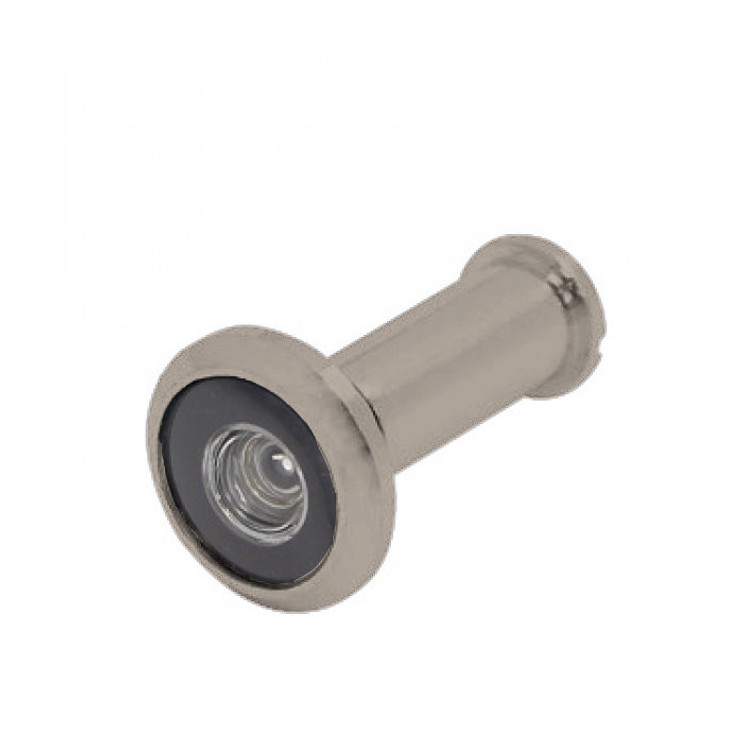 Cal-Royal Brass Door Viewer 180°, 1/2" Bore, Plastic Lens, For 1-3/8" To 2" Thick S, Satin Nickel