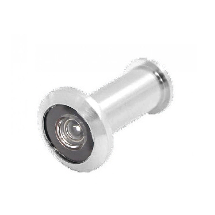 Cal-Royal Brass Door Viewer 180°, 9/16" Bore, Plastic Lens, For 1-3/8" To 2" Thick S, Bright Polished Chrome