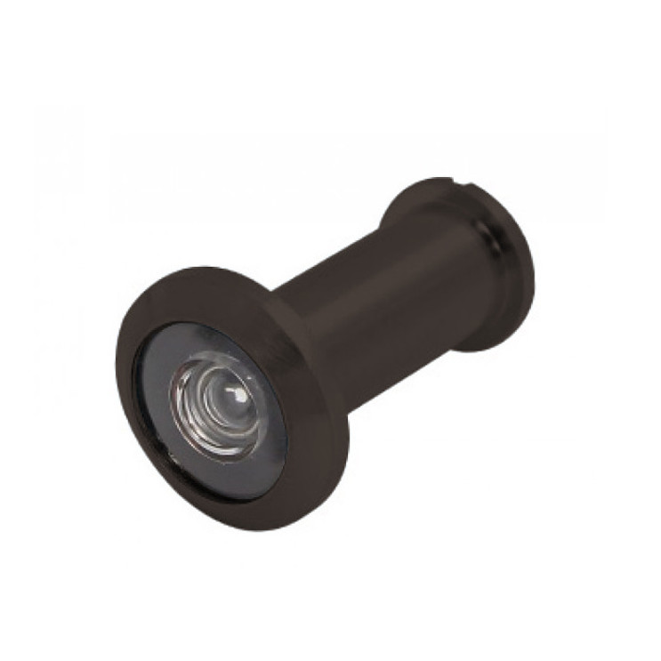 Cal-Royal Brass Door Viewer 180°, 9/16" Bore, Plastic Lens, For 1-3/8" To 2" Thick S, Matte Black