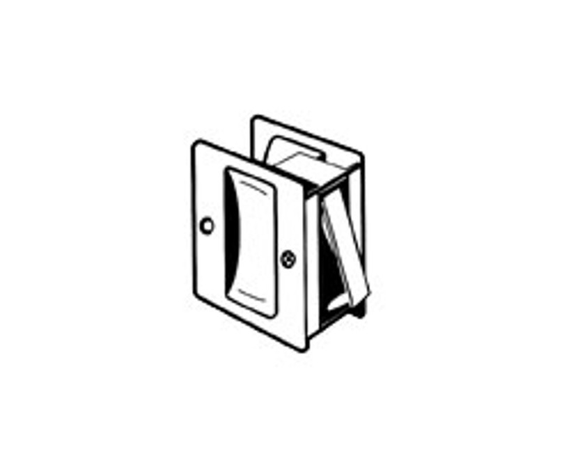 Don-Jo Pocket Door Lock Field Reversable, 2-1/2" Width, 2-3/4" Height, Brass, Passage, Adjustable For Thickness, Flat, Matte Black