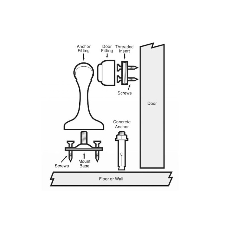 Soss Magnetic Door Holder/Stop, Matte Black