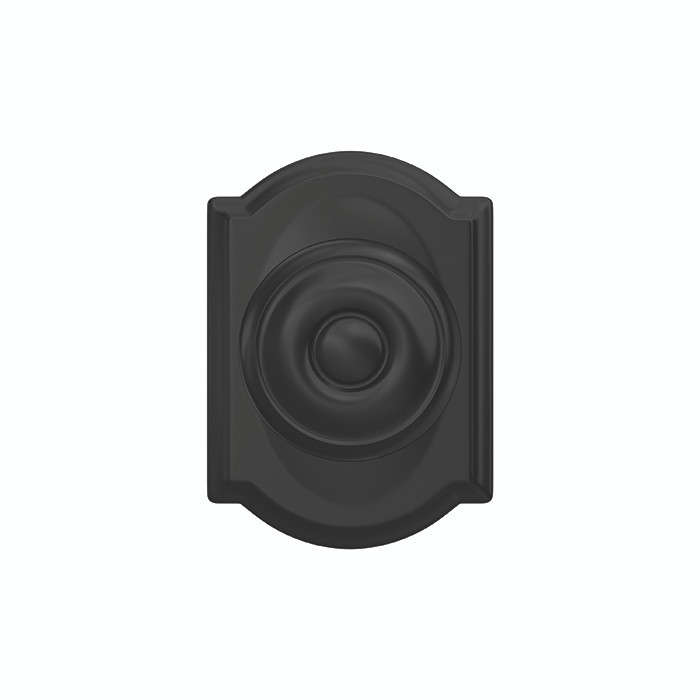 Schlage Residential Fc172 Custom Non-Turning Knob Set Double Dummy (Pair), Georgian, Camelot Decorative Trim, Matte Black