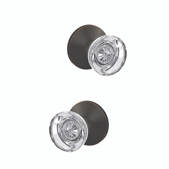 Schlage Residential Fc21 Custom Combined Passage-Privacy Knob Set And, Hobson, Kinsler Decorative Trim, Aged Bronze