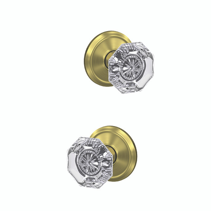 Schlage Residential Fc21 Custom Combined Passage-Privacy Knob Set And, Alexandria, Alden Decorative Trim, Satin Brass