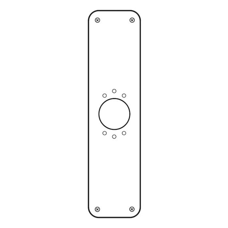 Don-Jo Remodeler Plate For Locks With Safety Bolts, 15" Length, 3-1/2" Width, 0.032 Gauge, Satin Stainless Steel