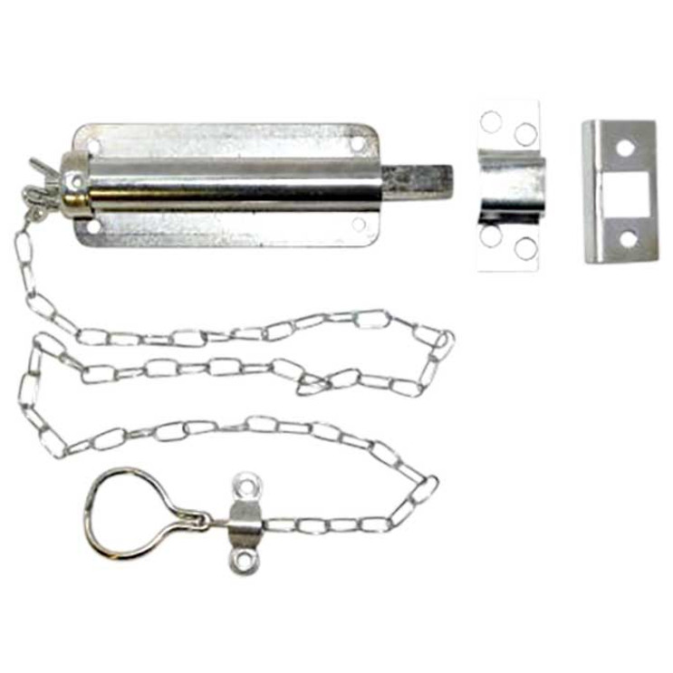 Don-Jo Chain Bolt Door, Zinc, 6" Length, 3" Width, Chrome Plated