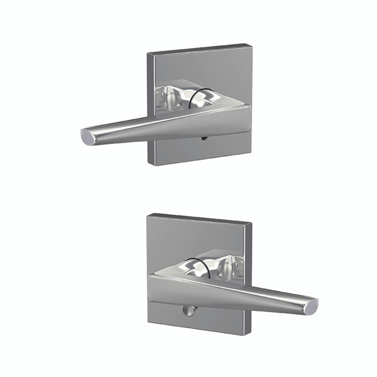 Schlage Residential Fc21 Custom Combined Passage-Privacy Knob Set And, Eller Lever, Collins Decorative Trim, Bright Polished Chrome