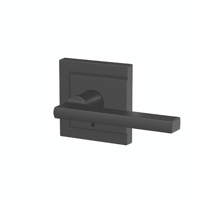 Schlage Residential Fc21 Custom Combined Passage-Privacy Lever Set And, Latitude, Upland Decorative Trim, Matte Black