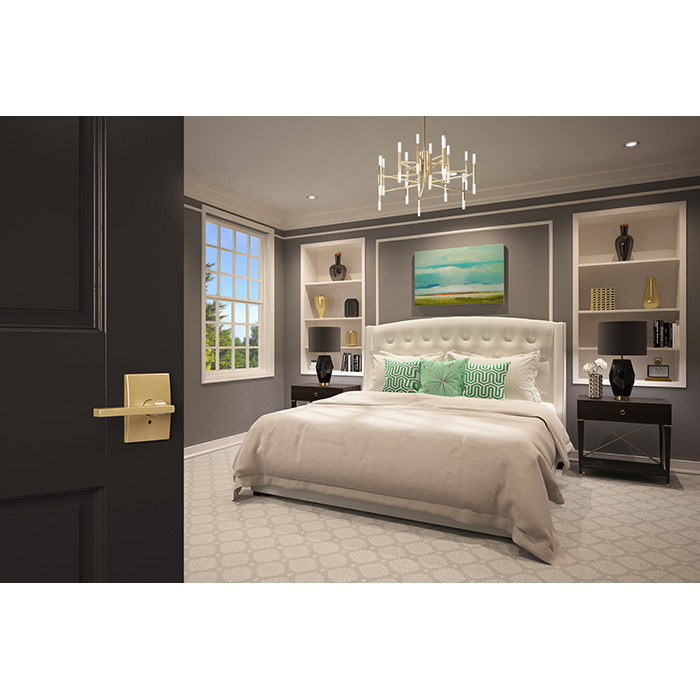 Schlage Residential Fc21 Custom Combined Passage-Privacy Lever Set And, Latitude, Century Decorative Trim, Satin Brass