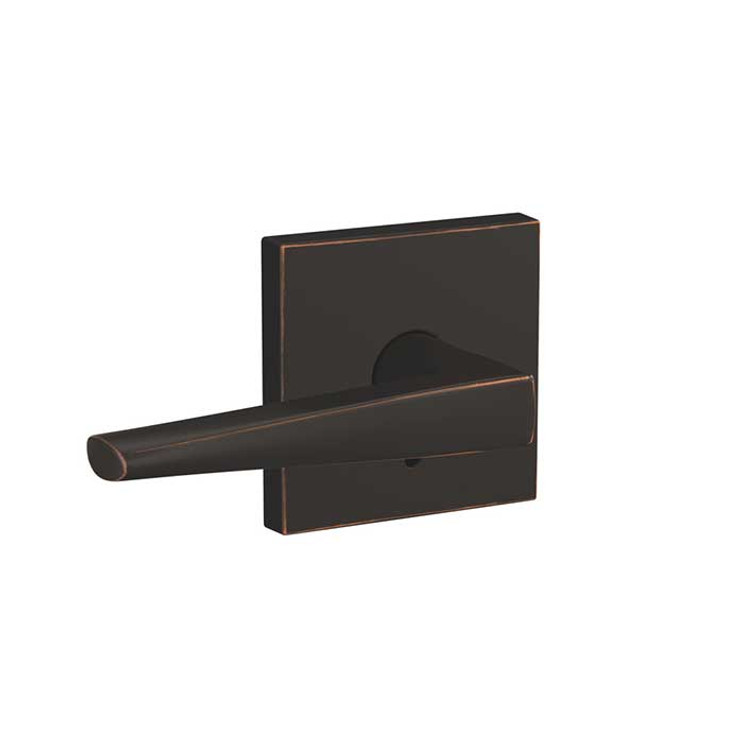 Schlage Residential Fc21 Custom Combined Passage-Privacy Lever Set And, Eller, Collins Decorative Trim, Aged Bronze