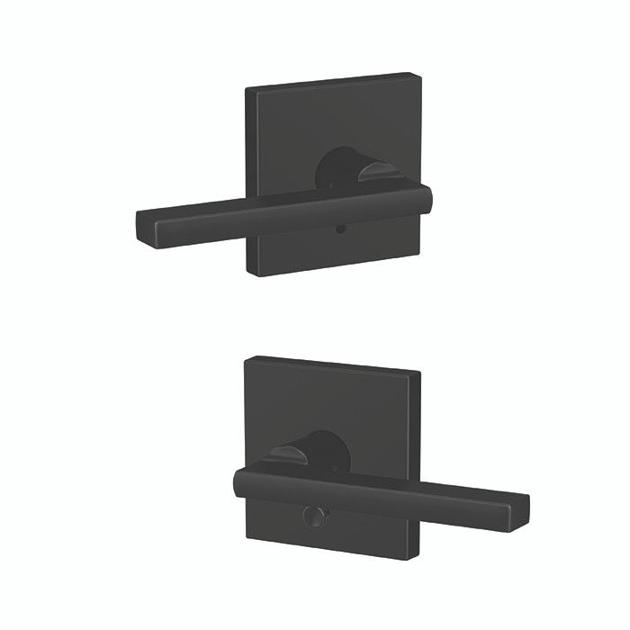 Schlage Residential Fc21 Custom Combined Passage-Privacy Lever Set And, Latitude, Collins Decorative Trim, Matte Black