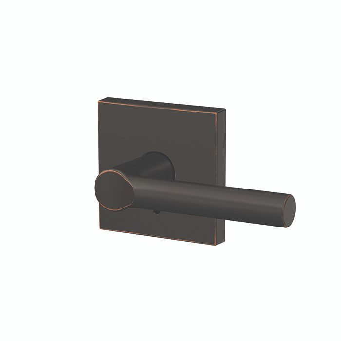 Schlage Residential Fc21 Custom Combined Passage-Privacy Knob Set And, Broadway Lever, Collins Decorative Trim, Aged Bronze