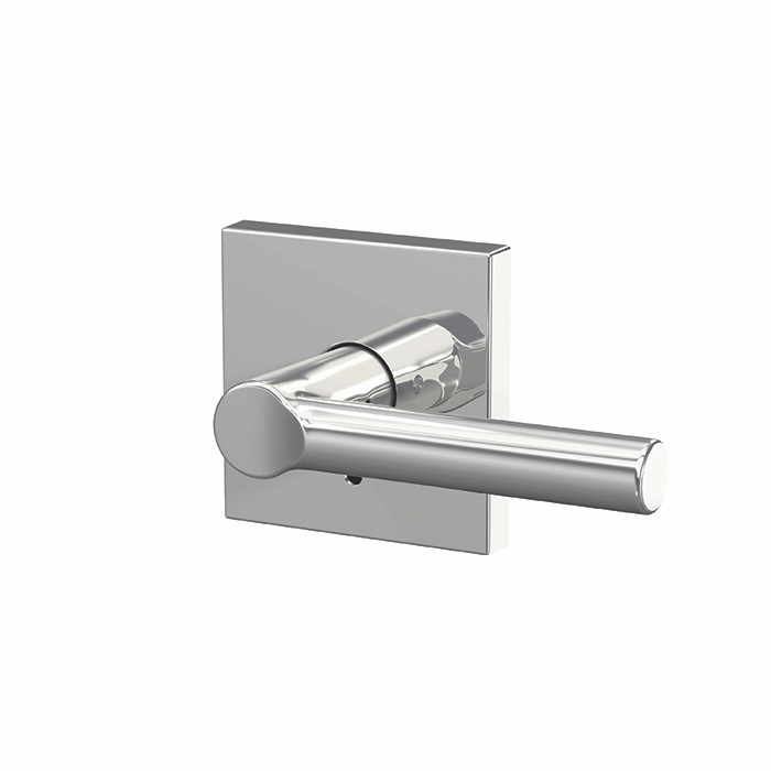Schlage Residential Fc21 Custom Combined Passage-Privacy Knob Set And, Broadway Lever, Collins Decorative Trim, Bright Polished Chrome
