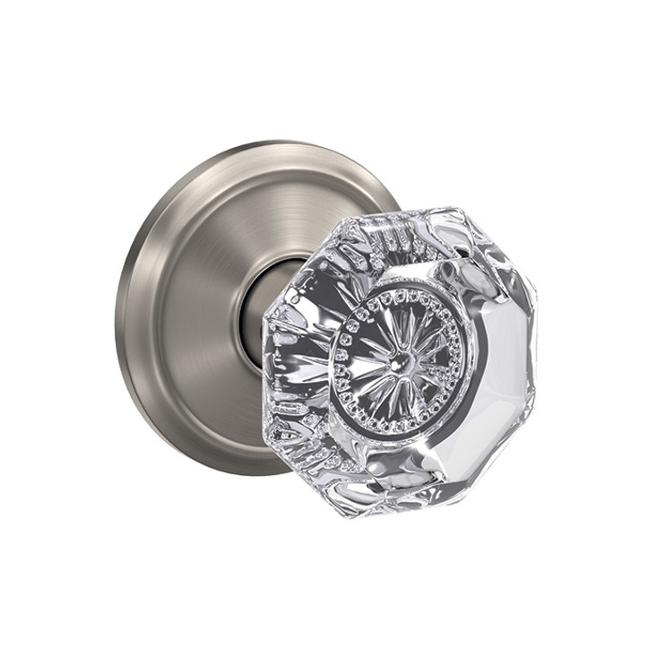 Schlage Residential Fc172 Custom Non-Turning Knob Set Double Dummy (Pair), Alexandria, Alden Decorative Trim, Satin Nickel