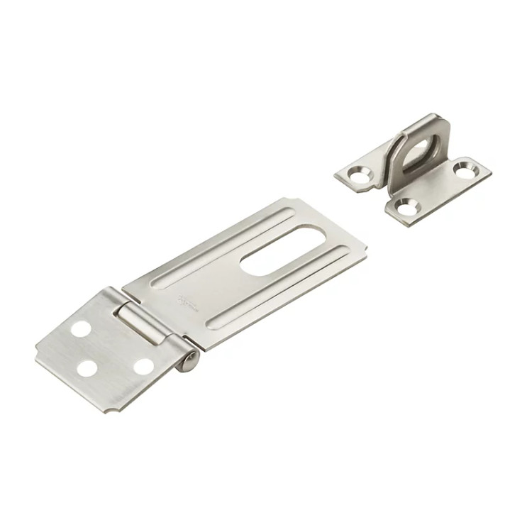 National Hardware Safety Hasp, 3-1/4", Steel, Visual Pack, Catalog #V37, Satin Stainless