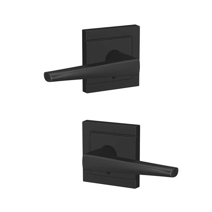 Schlage Residential Fc172 Custom Non-Turning Lever Set Double Dummy (Pair), Eller, Upland Decorative Trim, Matte Black