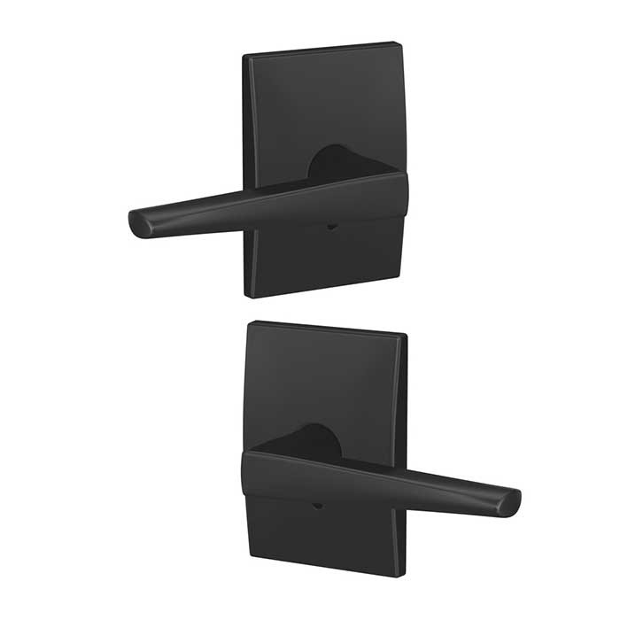 Schlage Residential Fc172 Custom Non-Turning Lever Set Double Dummy (Pair), Eller, Century Decorative Trim, Matte Black