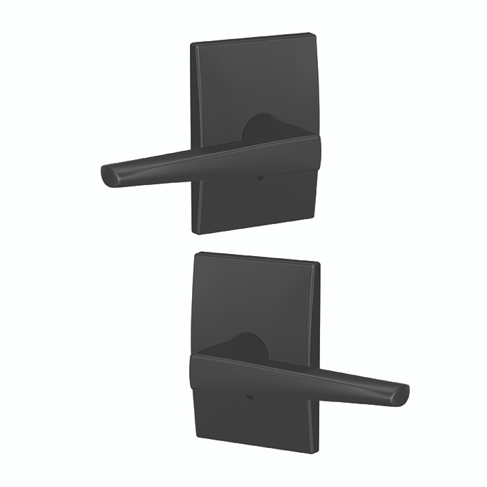 Schlage Residential Fc172 Custom Non-Turning Lever Set Double Dummy (Pair), Eller, Century Decorative Trim, Matte Black