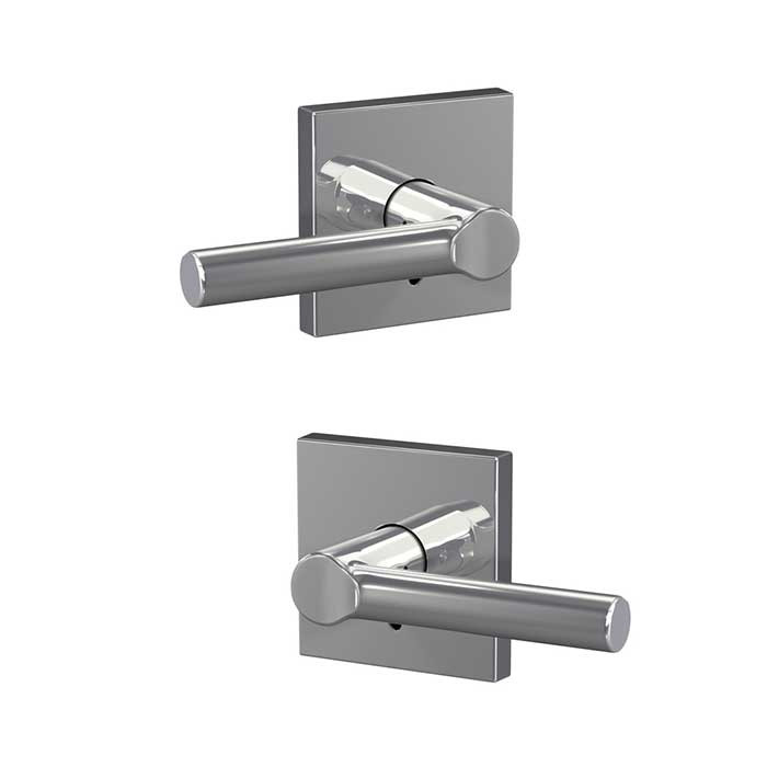 Schlage Residential Fc172 Custom Non-Turning Lever Set Double Dummy (Pair), Broadway, Collins Decorative Trim, Bright Polished Chrome
