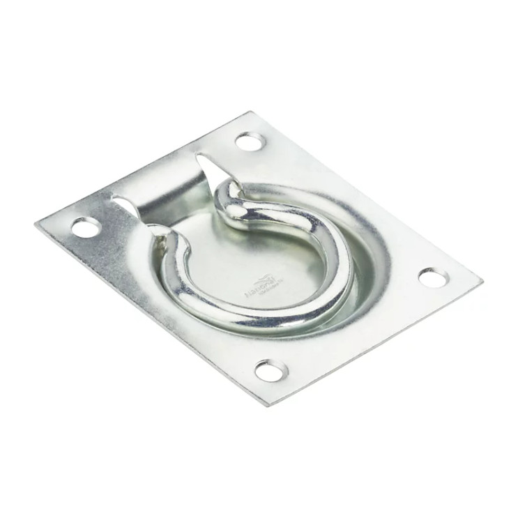 National Hardware Flush Ring Pull, 3" X 3-1/2", Visual Pack, Catalog #V177, Zinc Plated