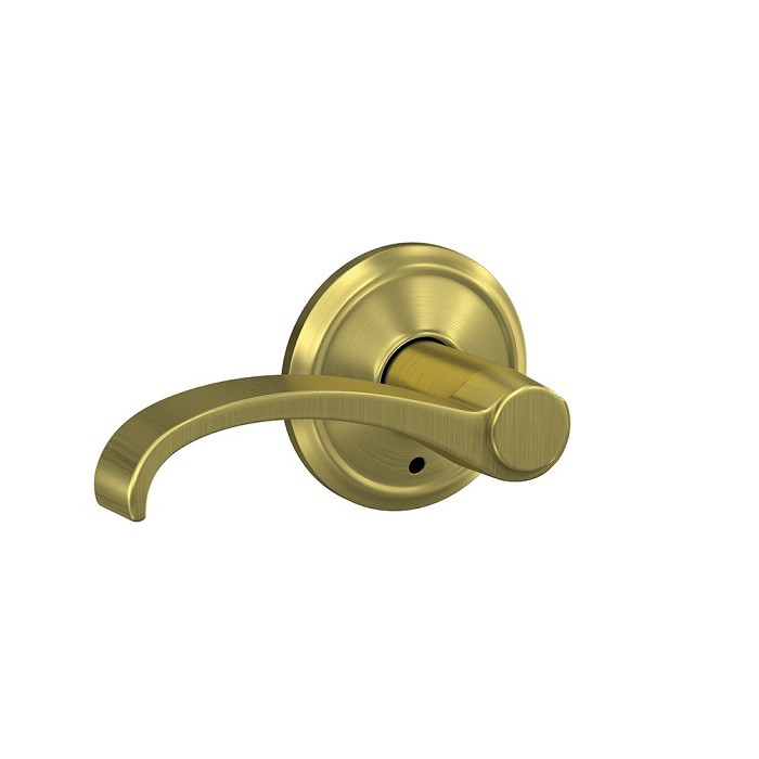 Schlage Residential Fc21 Custom Combined Passage-Privacy Lever Set And, Whitney, Alden Decorative Trim, Satin Brass
