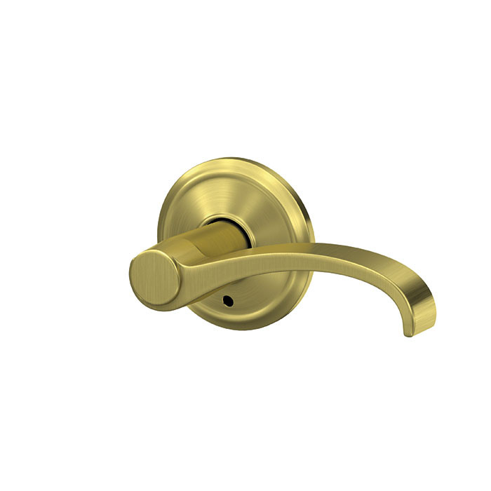 Schlage Residential Fc21 Custom Combined Passage-Privacy Lever Set And, Whitney, Alden Decorative Trim, Satin Brass