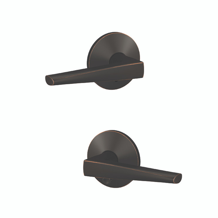 Schlage Residential Fc21 Custom Combined Passage-Privacy Lever Set, Eller, Kinsler Decorative Trim, Aged Bronze