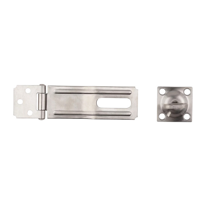 National Hardware Safety Hasp, 4-1/2", Steel, Visual Pack, Catalog #V39, Satin Stainless