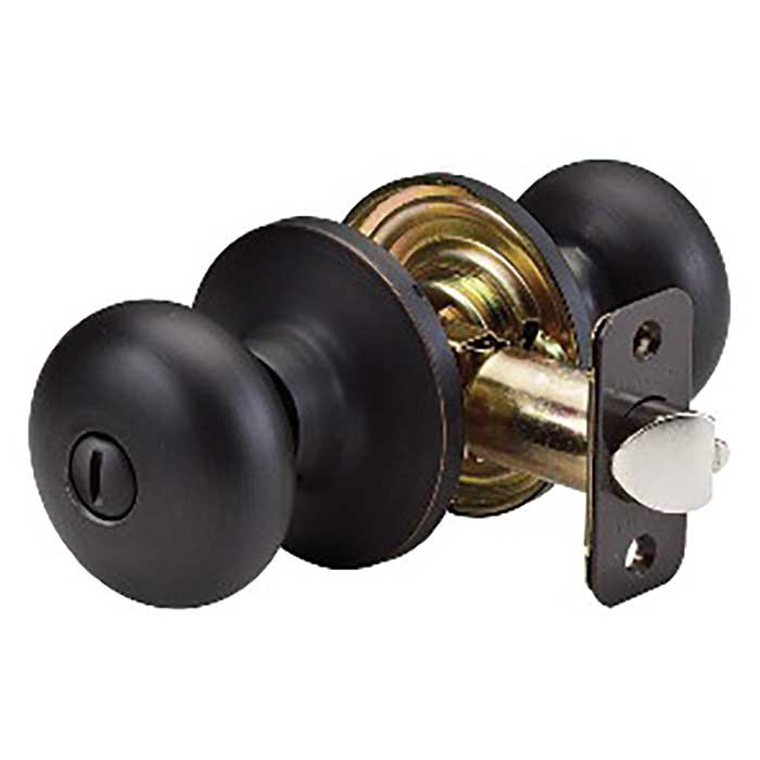 Master Lock Biscuit Knob Privacy Lockset Grade 3, 6-Way Latch, Antique Bronze
