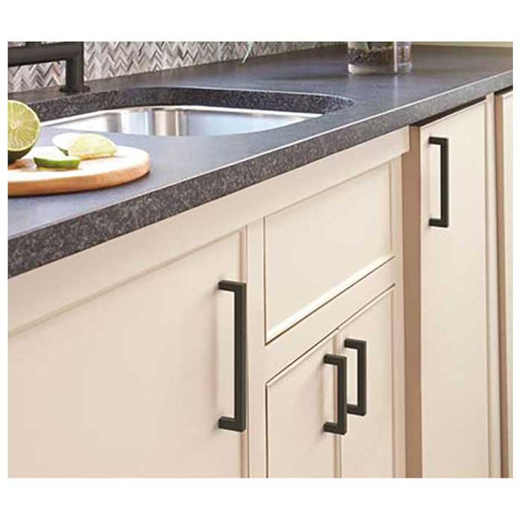 Amerock Monument Cabinet Pull 6-11/16" Length 160Mm Ctc, Flat Black
