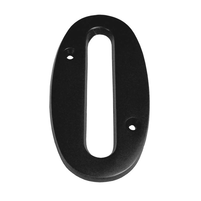 Better Home Products 4" Solid Brass House Number #0, Matte Black