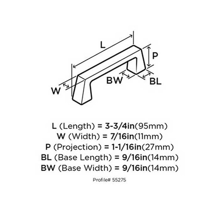 Amerock Blackrock Cabinet Pull 3" (76 Mm) Ctc, Antique Bronze