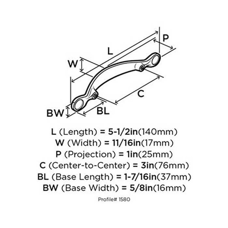 Amerock Natures Splendor Cabinet Pull 3" (76 Mm) Ctc In, Oil Rubbed Bronze