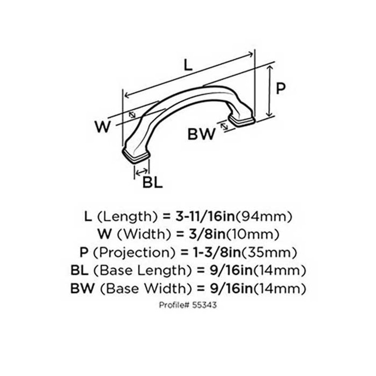 Amerock Revitalize Cabinet Pull 3" (76 Mm) Ctc, Oil Rubbed Bronze