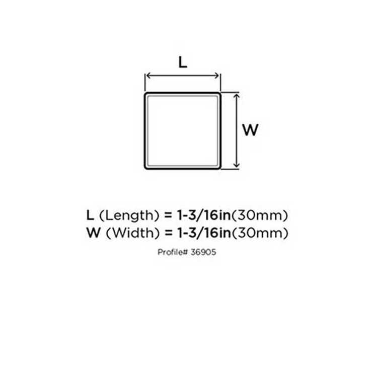 Amerock Monument Square Cabinet Knob 1-3/16" (30Mm), Flat Black