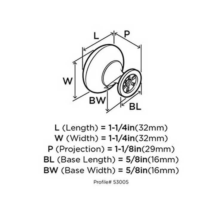 Amerock Edona Cabinet Knob 1-1/4" (32 Mm) Diameter, Polished Brass