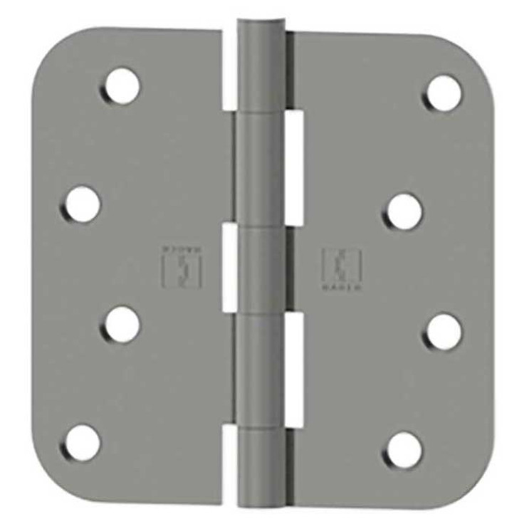 Hager Full Mortise Residential Hinge 5/8" Radius Corner Plain Bearing 4" X 4", Satin Stainless Steel