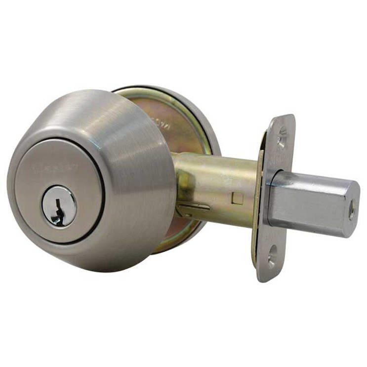 Master Lock Single Cylinder Deadbolt Grade 3, Sc1 Keyway, Satin Nickel