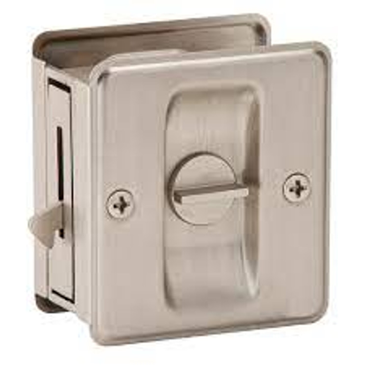 Schlage Residential Sc991B Square Pocket Door Lock Privacy Function, Sliding, Satin Nickel