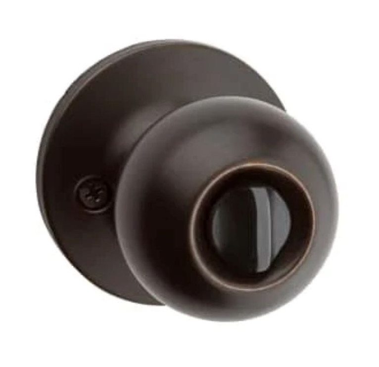 Safe Lock SK3000 Regina Privacy Knob, Round Rose, Round Corner Adjustable Latch, Round Corner Strike, Venetian Bronze