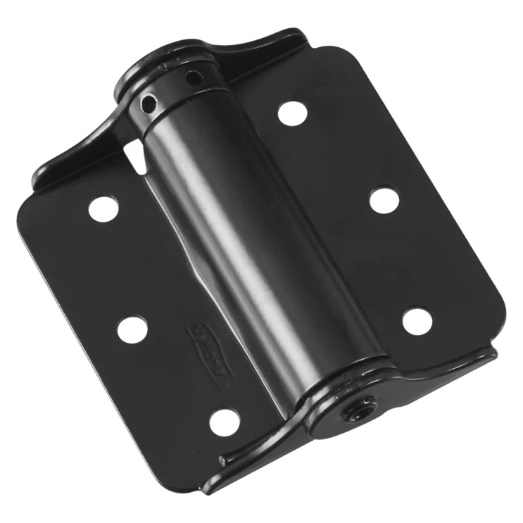 National Hardware Adjustable Spring Hinge, 3", Safe Working Load 25 Lbs., Visual Pack Of 2 Pieces, Catalog #V125, Black